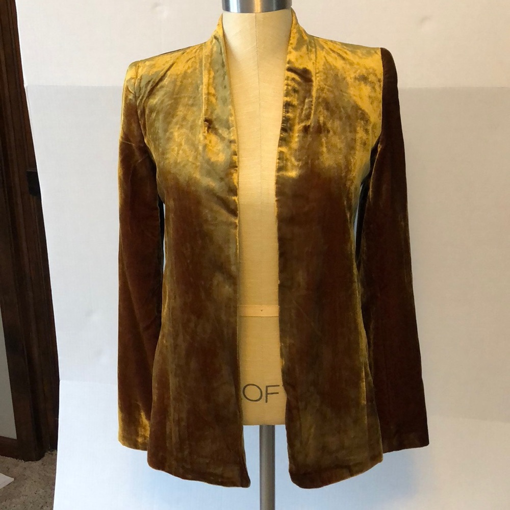 LOFT Gold velvet blazer